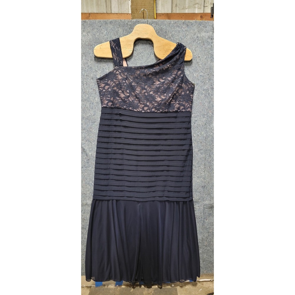 R & M Richards Women's Cocktail Navy Ruffle Dress Size 22W